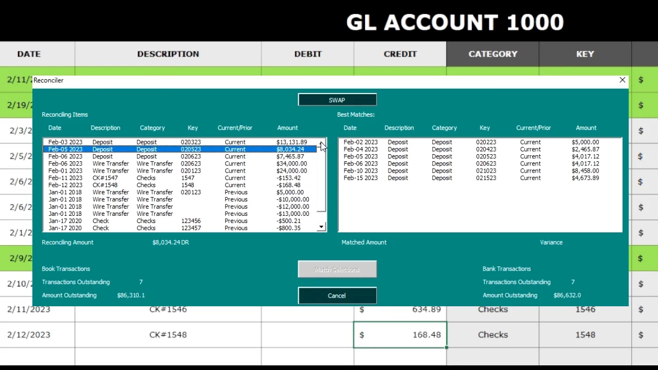 Bank Reconciliation Template