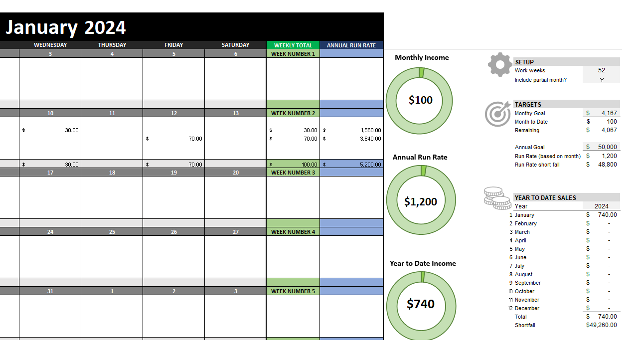 Income Tracker Template